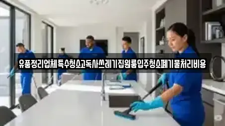 유품정리업체특수청소고독사쓰레기집원룸입주청소폐기물처리비용