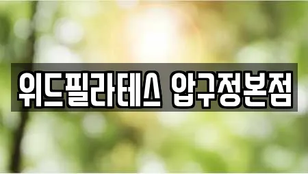 위드필라테스 압구정본점