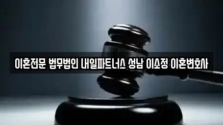 이혼전문 법무법인 내일파트너스 성남 이소정 이혼변호사