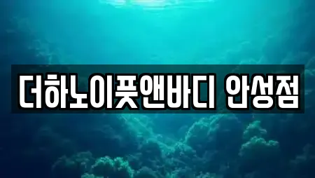 더하노이풋앤바디 안성점