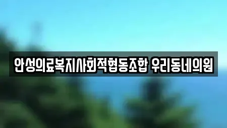 안성의료복지사회적협동조합 우리동네의원