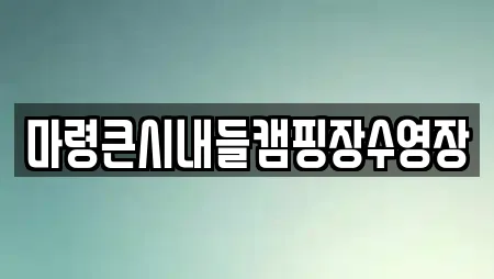 마령큰시내들캠핑장수영장