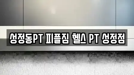 성정동PT 피플짐 헬스 PT 성정점