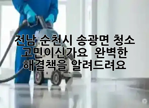 전남 순천시 송광면 청소, 고민이신가요? ✨ 완벽한 해결책을 알려드려요!