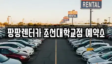 광주광역시 동구 장동 렌트카 전문 팡팡렌터카 조선대학교점 예약소