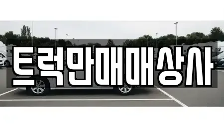 부산 강서구 성북동 중고차 전문 트럭만매매상사