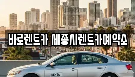 세종특별자치시 새롬동 렌트카 전문 바로렌트카 세종시렌트카예약소