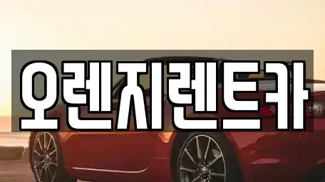 전라남도 순천시 서면 렌트카 전문 오렌지렌트카